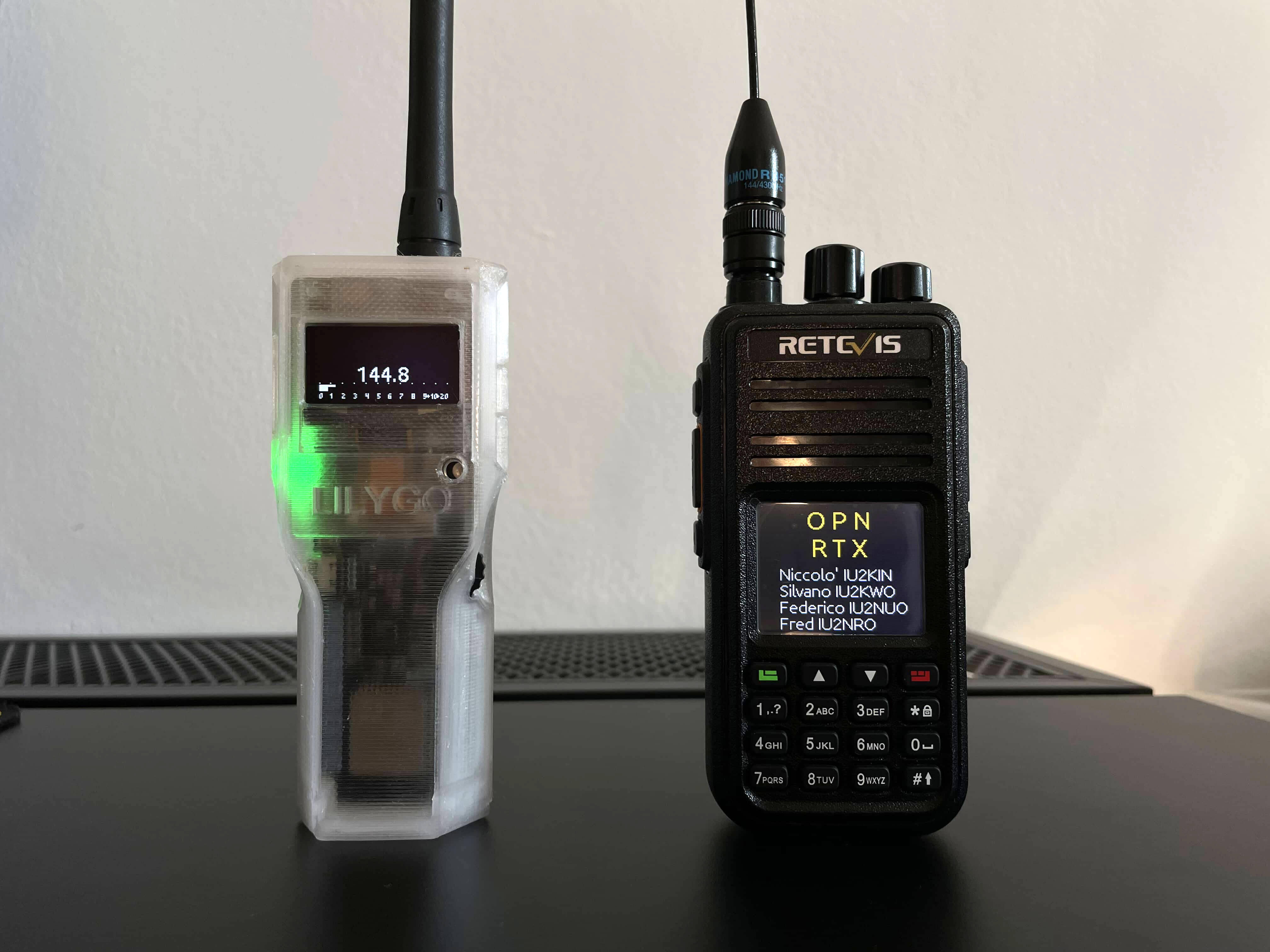 OpenRTX running on LilyGo T-TWR Plus and Retevis MD-UV380